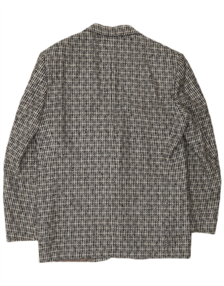 VINTAGE Herre 2-knaps blazerjakke IT 50 Stor grå ternet polyester