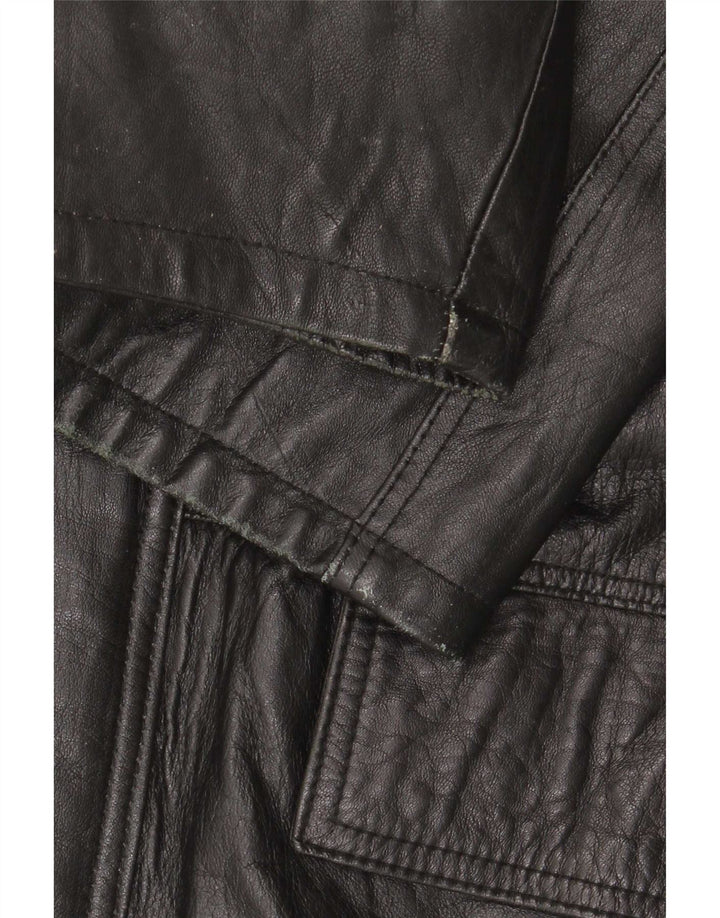 Vintage herre læderfrakke IT 48 Medium Sort