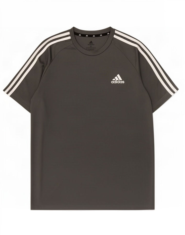 Adidas Herre Aeroready T-Shirt Top Medium Grey Polyester