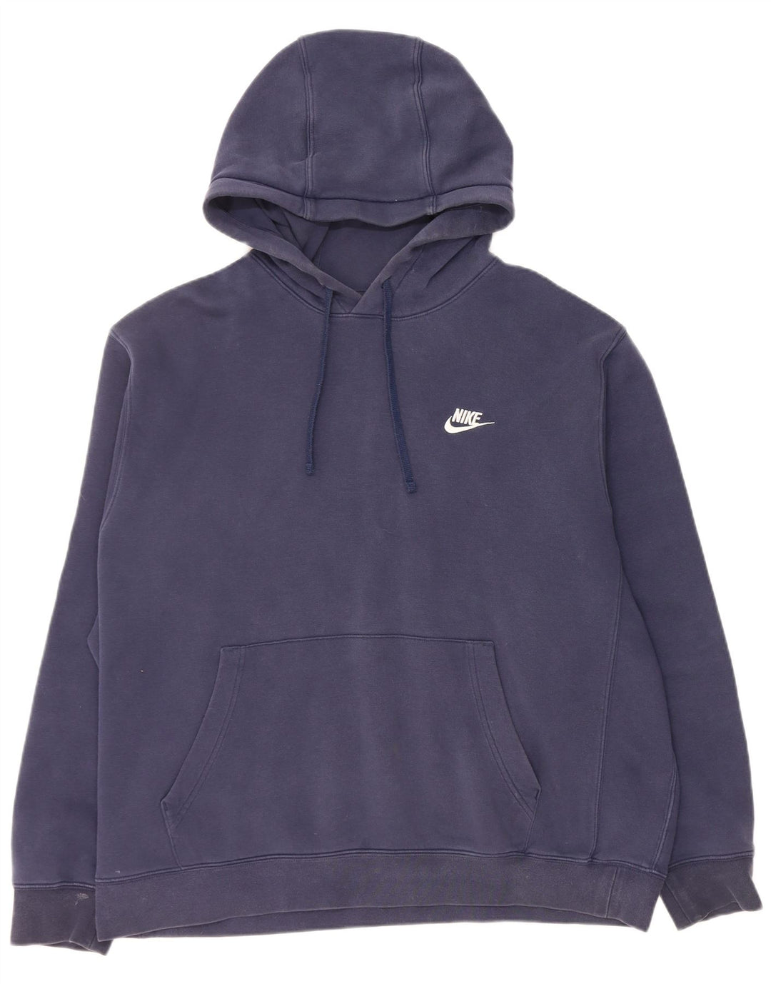 NIKE Mens Hoodie Jumper XL Navy Blue Cotton