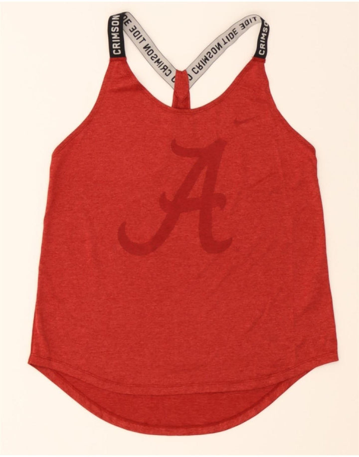 NIKE Womens Graphic Vest Top UK 10 Small Red Polyester Vintage Nike and Second-Hand Nike from Messina Hembry 