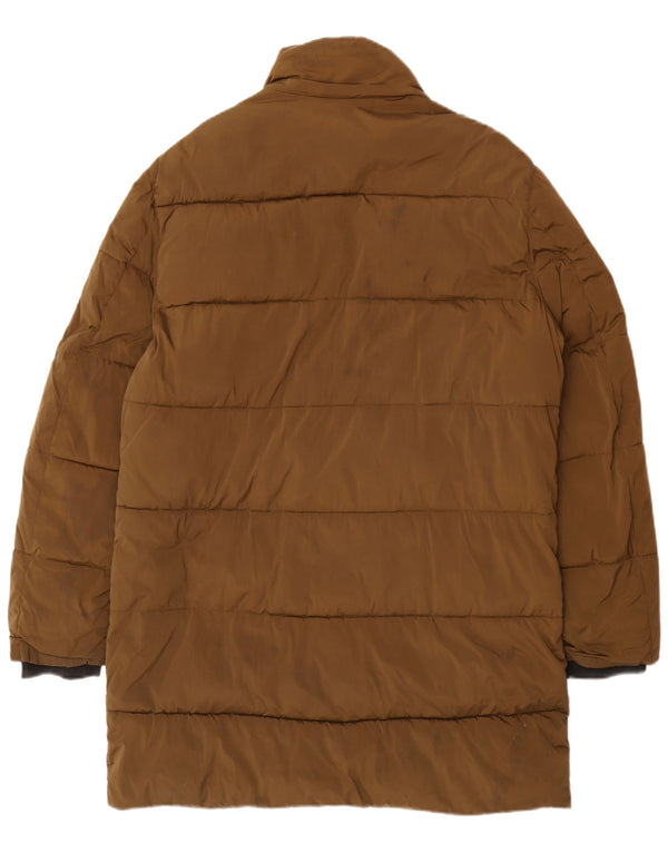 Zara Herre Polstret Frakke UK 38 Medium Khaki Nylon Biker