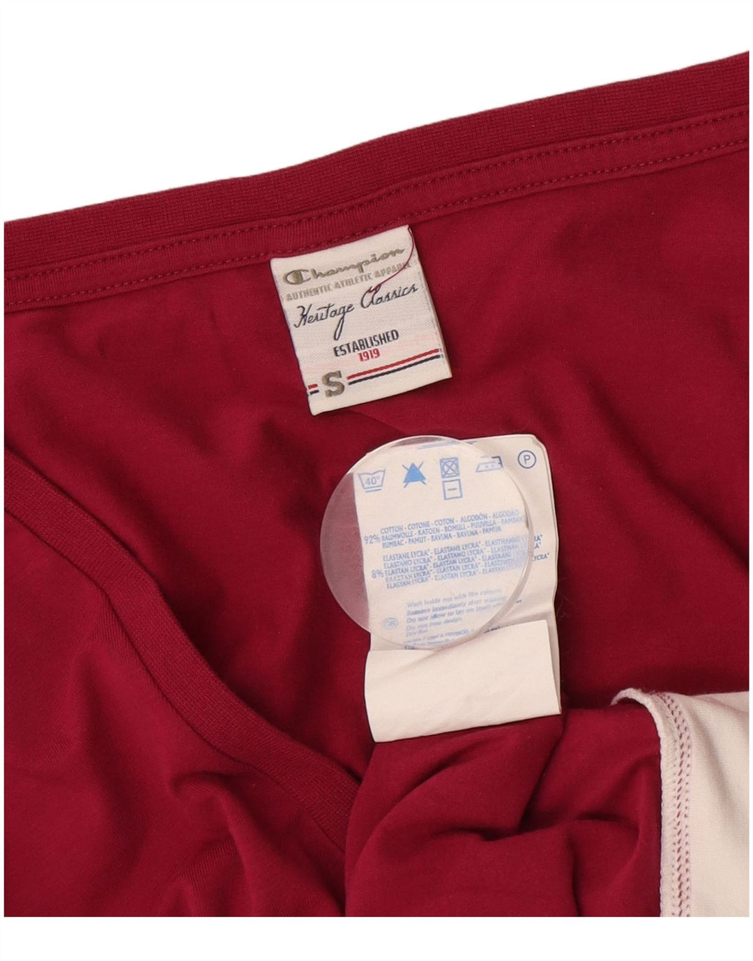 Champion Womens Heritage Classics Top Langærmet UK 10 Small Maroon Cotton