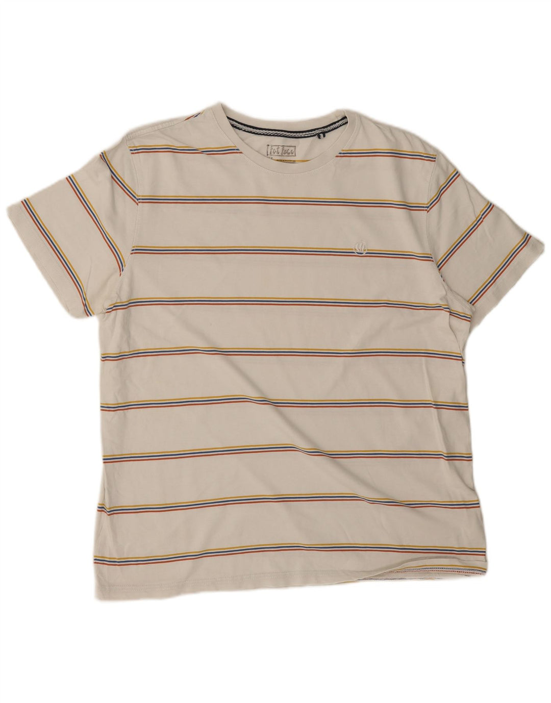 Fat Face Herre T-Shirt Top XL Hvidstribet bomuld
