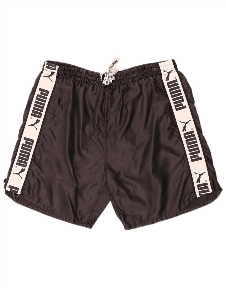 Puma Herre grafiske sportsshorts Small Black Colourblock Nylon