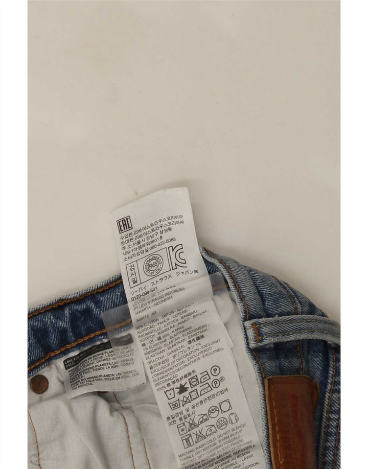 Levi's Womens 501 Distressed Straight Jeans W30 L30 Blå Bomuld