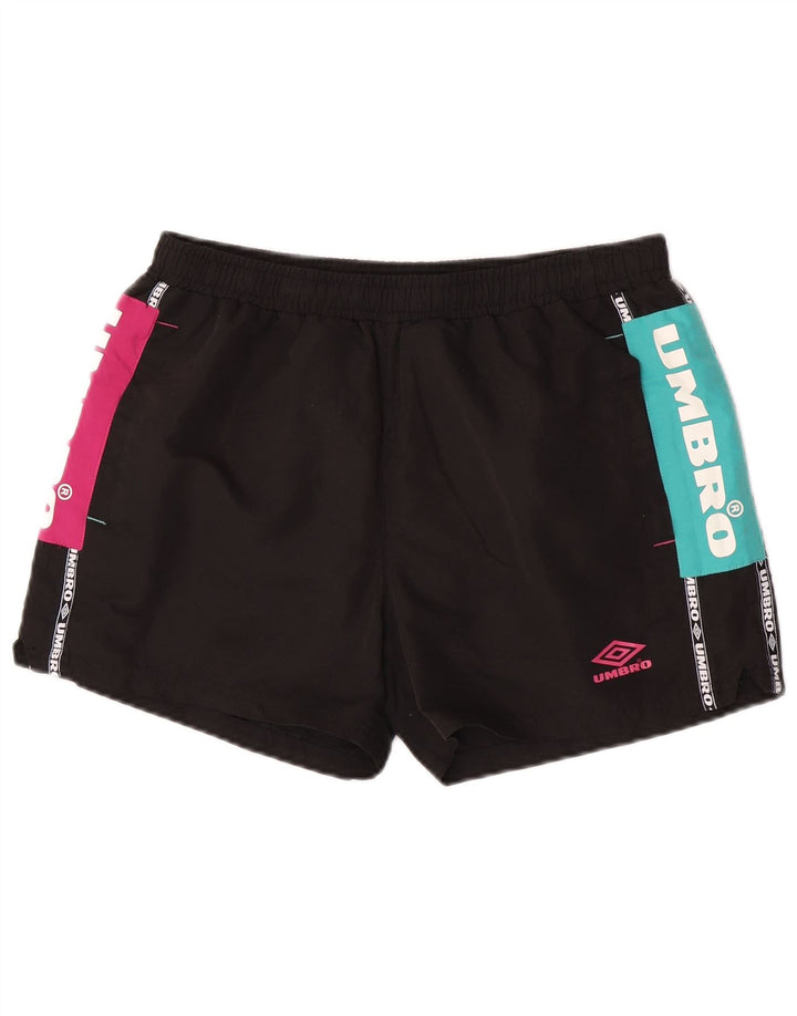 Umbro Herre grafiske sportsshorts Medium Sort Colourblock Polyester
