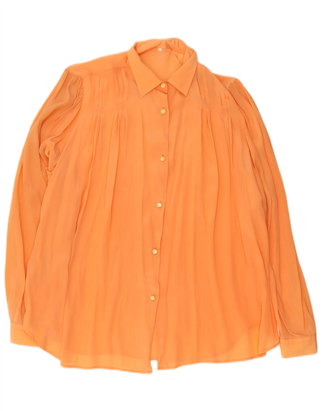 Vintage Dame Relaxed Fit Gennemsigtig skjortebluse EU 40 Medium Orange
