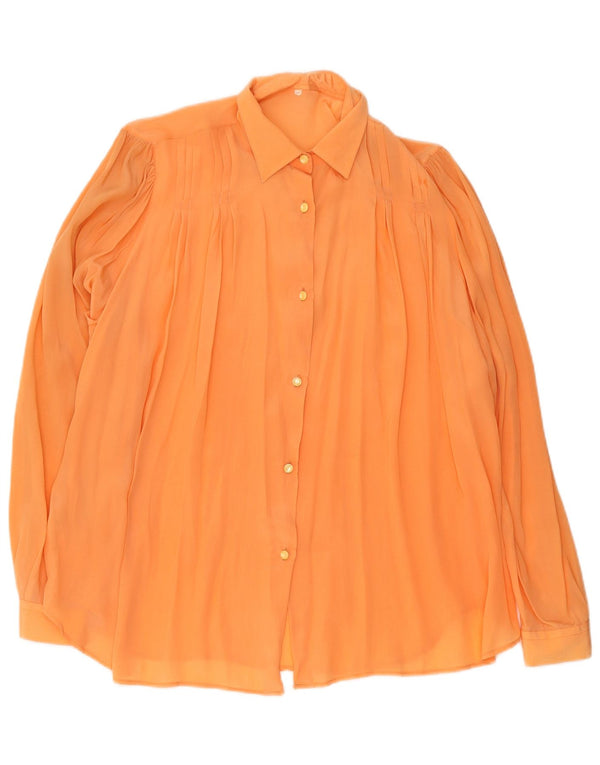 Vintage Dame Relaxed Fit Gennemsigtig skjortebluse EU 40 Medium Orange