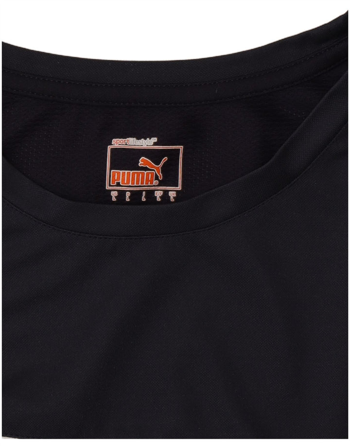 Puma Herre T-Shirt Top Stor Marineblå Colourblock