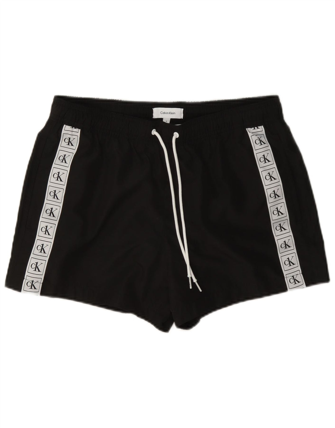 Calvin Klein Herre grafiske svømmeshorts Small Black Colourblock Polyester
