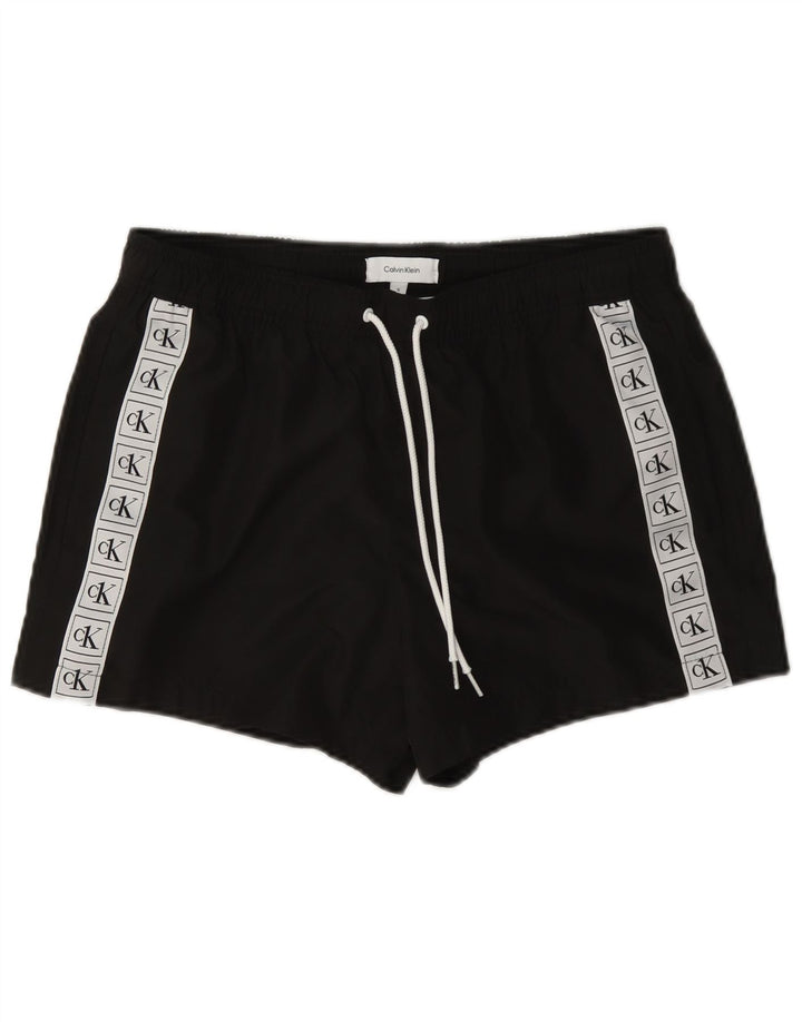 Calvin Klein Herre grafiske svømmeshorts Small Black Colourblock Polyester