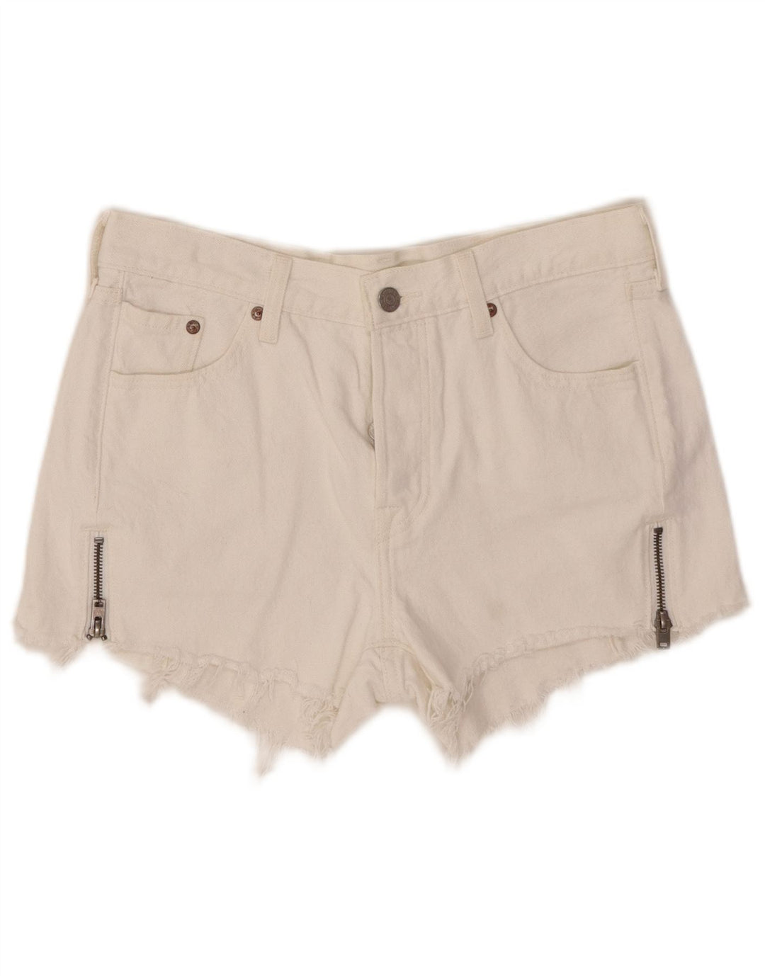 LEVI'S Womens 501 denimshorts W27 Medium White Bomuld
