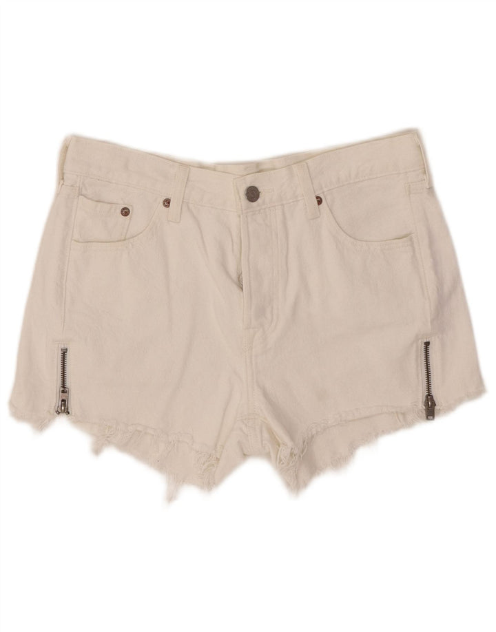 LEVI'S Womens 501 denimshorts W27 Medium White Bomuld