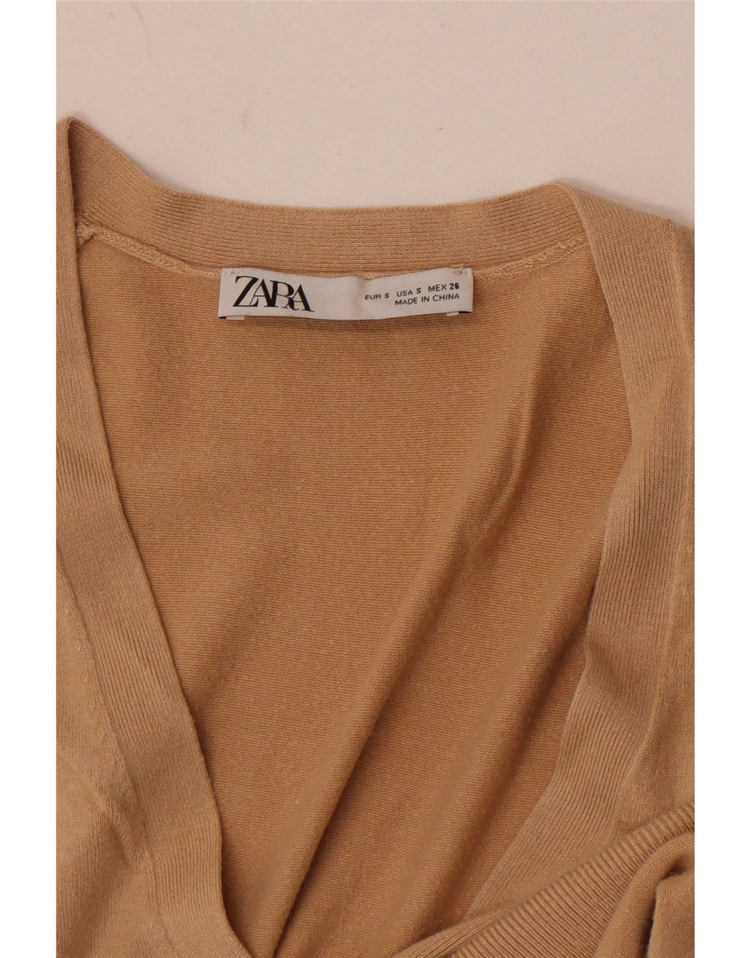 Zara ærmeløs cardigantrøje til kvinder UK 10 Small Beige