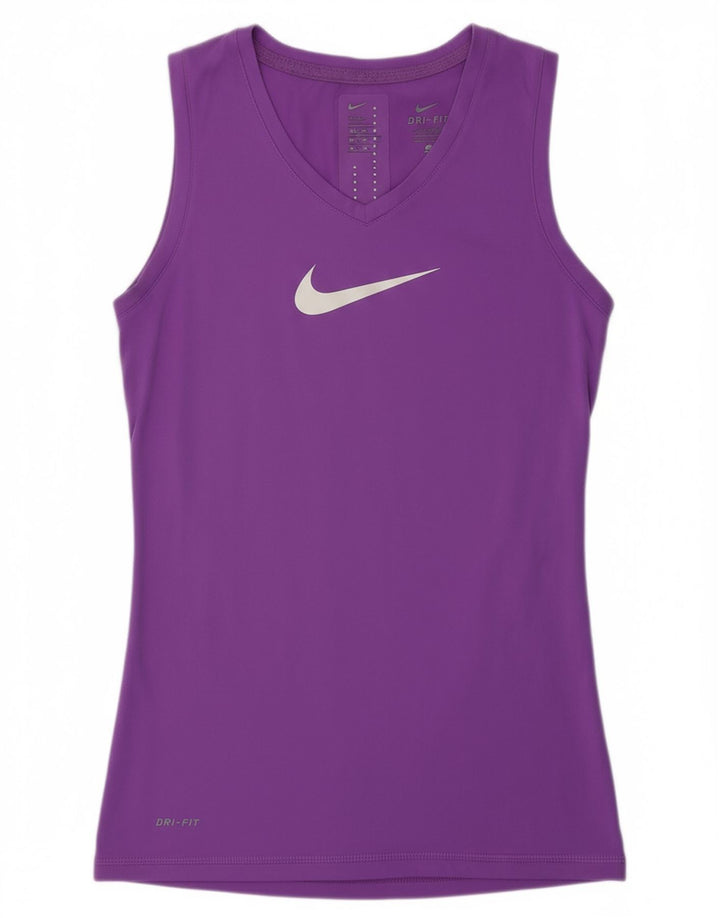 NIKE Womens Graphic Vest Top UK 10 Small Purple Polyester