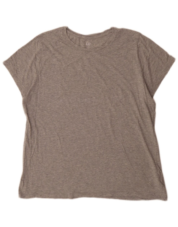 Gap Dame Favorit Fit T-Shirt Top UK 20 2XL Grå Flecked Bomuld