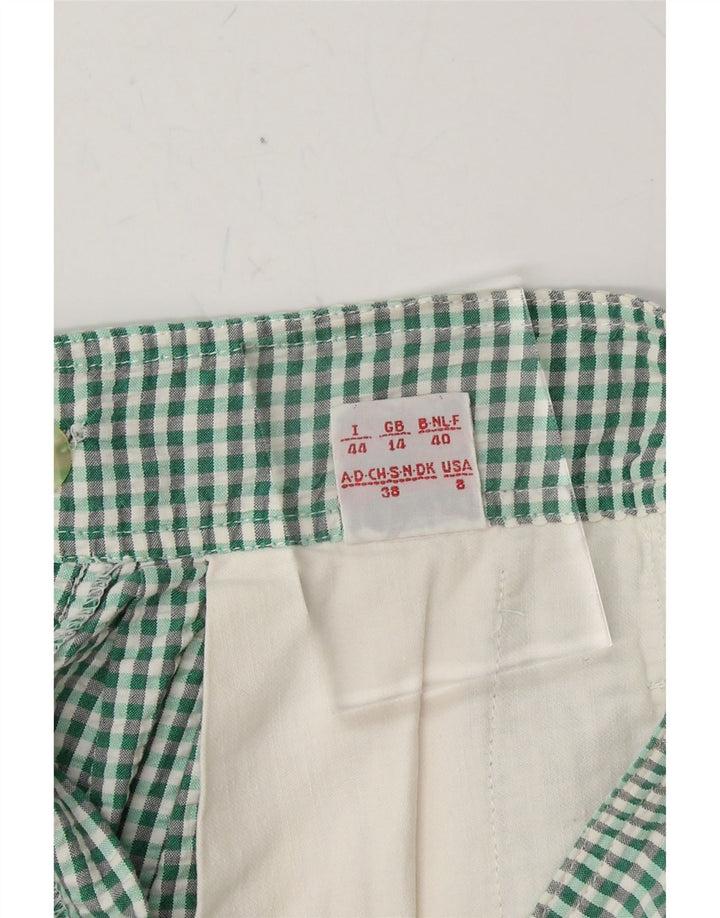 BELFE & BELFE Womens Pegged Casual Shorts UK 14 Medium W28 Green Gingham Vintage Belfe & Belfe and Second-Hand Belfe & Belfe from Messina Hembry 