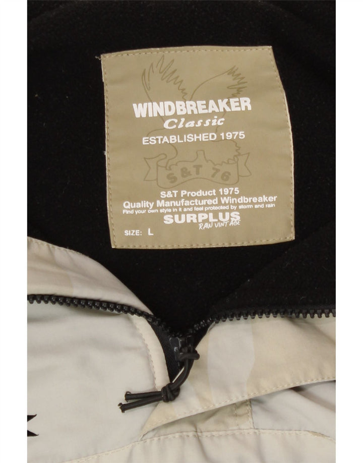 Overskud Herre Hooded Windbreaker Jacket UK 40 Stor Beige Camouflage