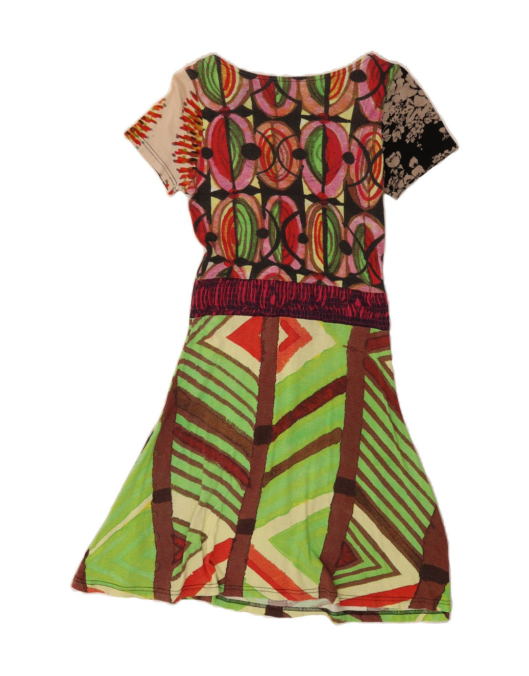 DESIGUAL Womens A-Line Dress UK 12 Medium Multicoloured Floral Vintage Desigual and Second-Hand Desigual from Messina Hembry 