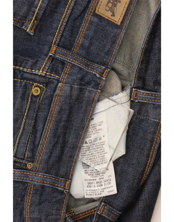 LEVI'S Dame 571 Slim Jeans W32 L30 Marineblå Bomuld