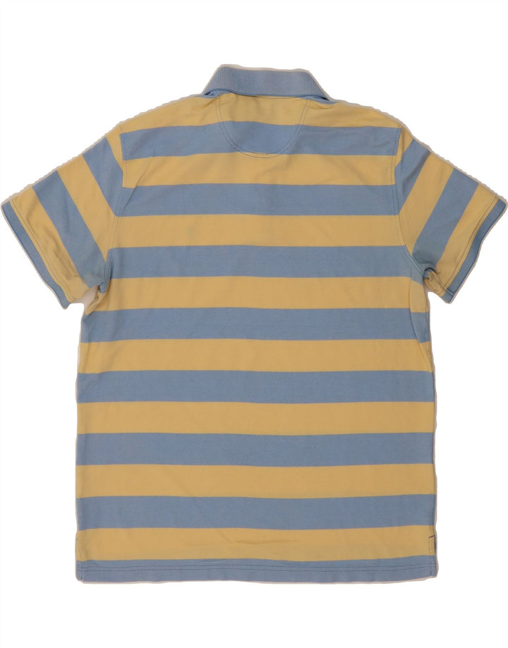 IZOD Mens Polo Shirt XL Yellow Striped Cotton Vintage Izod and Second-Hand Izod from Messina Hembry 