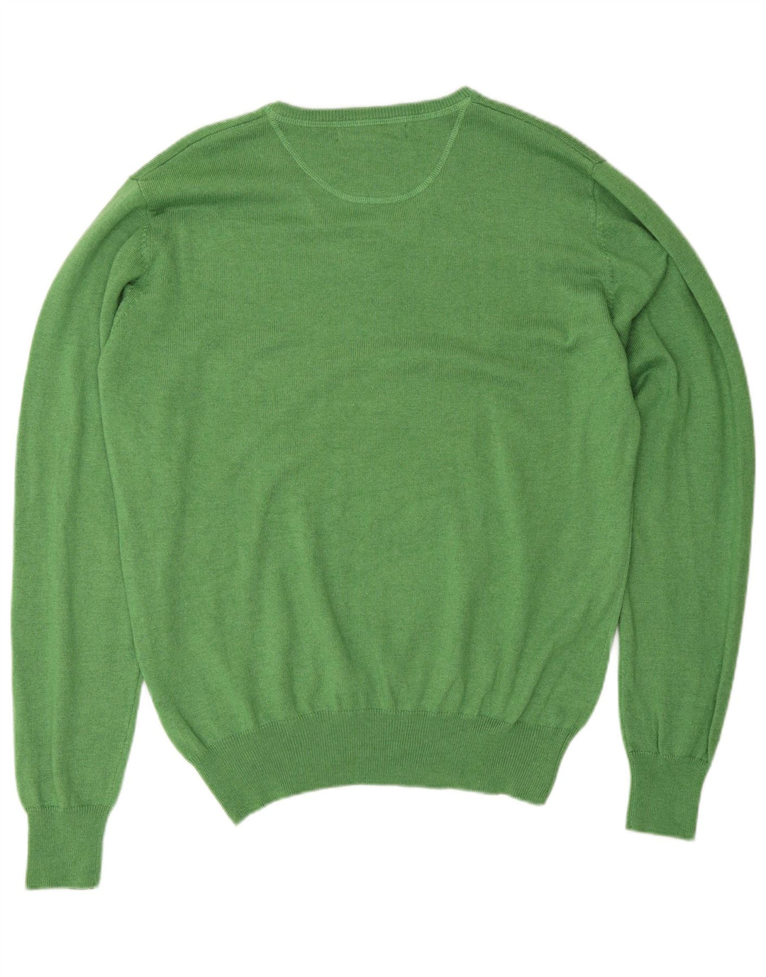 BEST COMPANY Mens V-Neck Jumper Sweater XL Green Polyamide