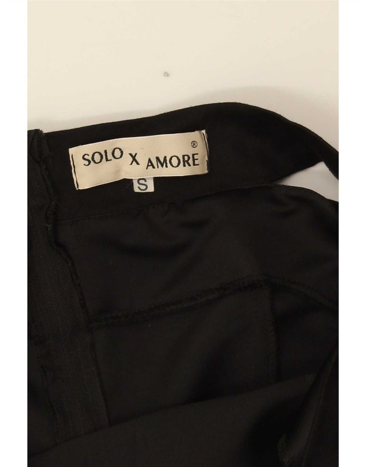 Vintage Dame Mini Off Shoulder Kjole UK 8 Lille Sort