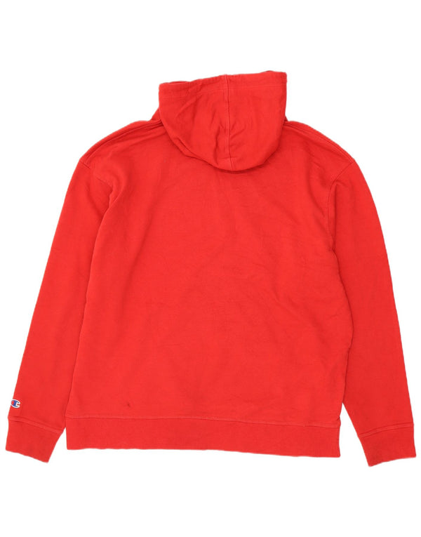Champion Herre Grafisk Hoodie Jumper XL Rød Bomuld
