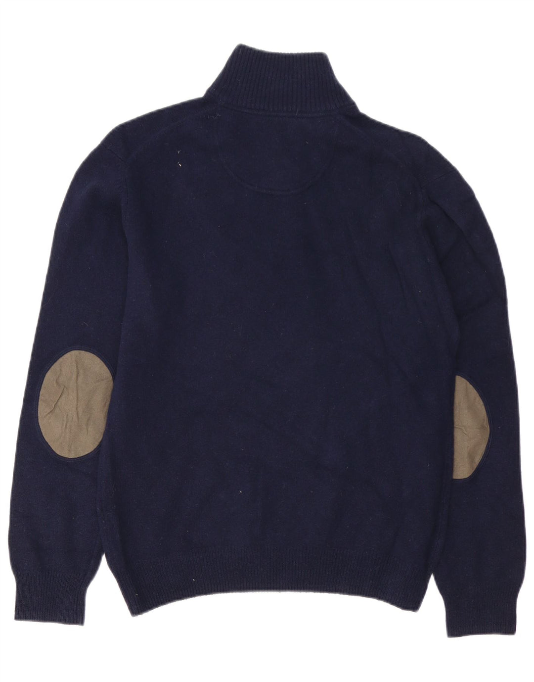 HACKETT Herre Zip Neck Jumper Sweater Medium Navy Blue Lammeuld
