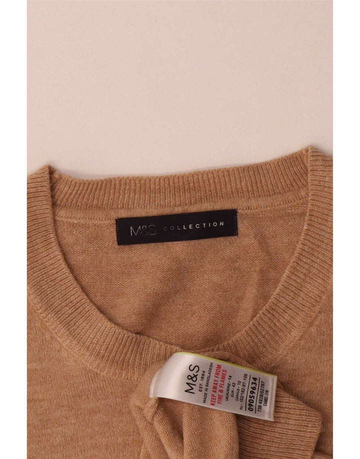Marks & Spencer Dame sweater med rund hals DK 14 Stor Beige