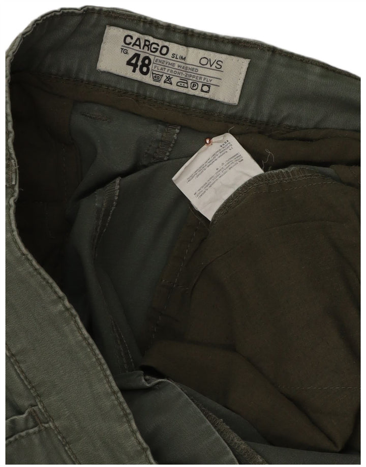 OVS Herre Slim Cargo Bukser IT 48 Medium W34 L33 Grøn Bomuld