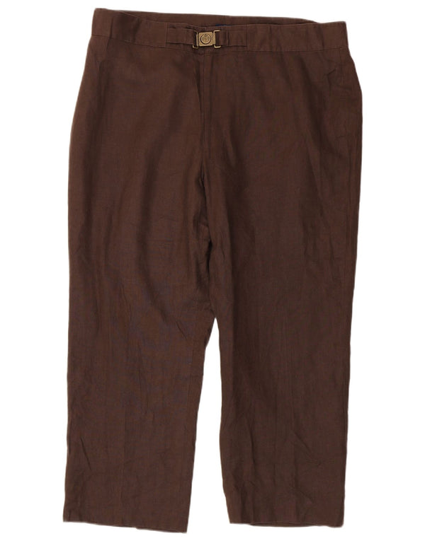 Chaps lige cropped bukser til kvinder US 16 2XL W38 L25 brun hør