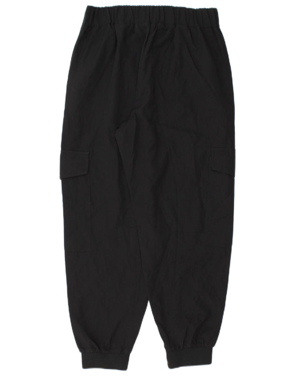 Zara Womens Crop Joggers Cargo Bukser Small W26 L25 Black Polyester