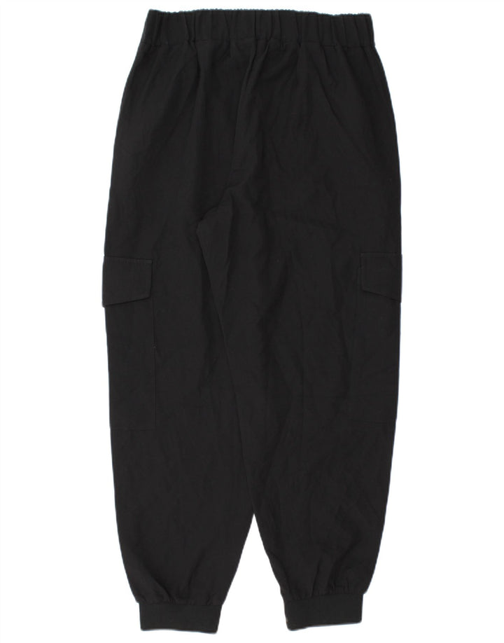 Zara Womens Crop Joggers Cargo Bukser Small W26 L25 Black Polyester