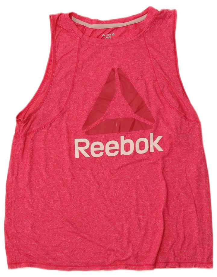 REEBOK Dame Grafisk Vest Top UK 14 Large Pink