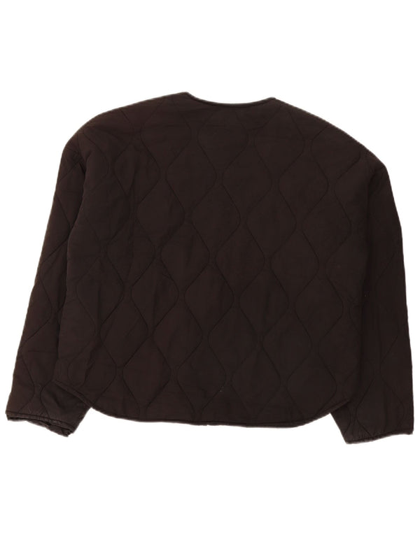 Zara Dame Oversized Polstret Jakke UK 6 XS Sort Polyester