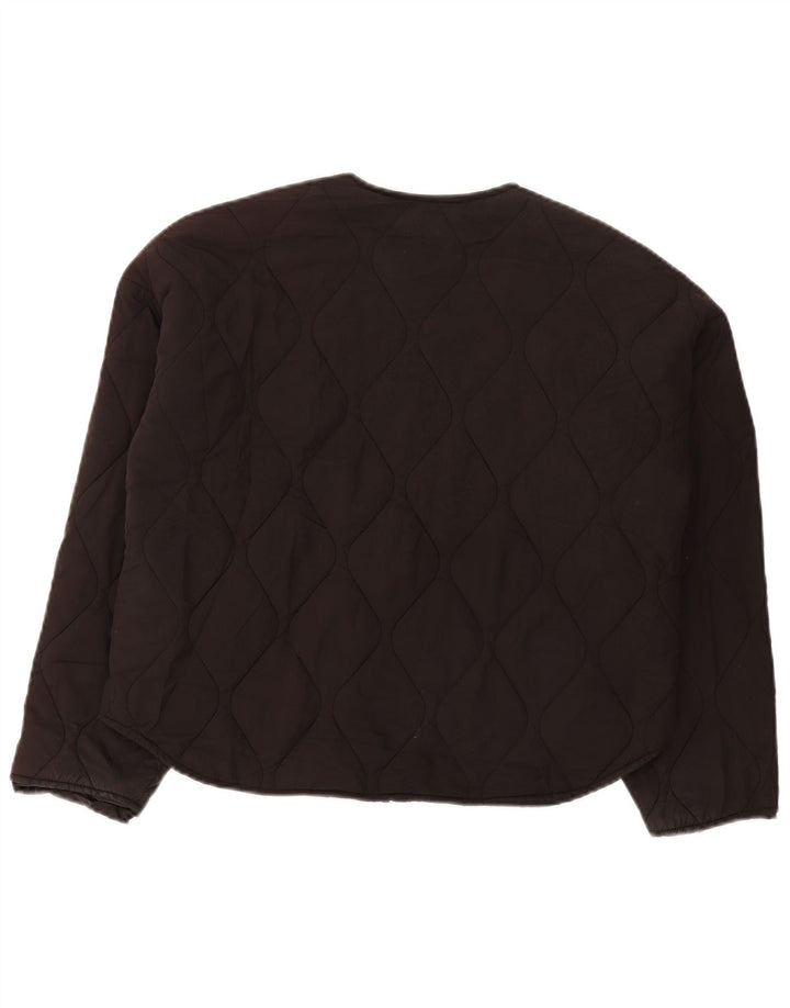 Zara Dame Oversized Polstret Jakke UK 6 XS Sort Polyester