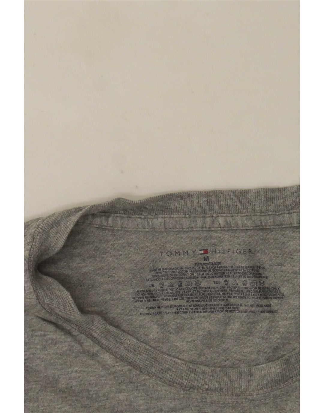 Tommy Hilfiger Herre T-shirt Top Medium Grey Flecked Bomuld
