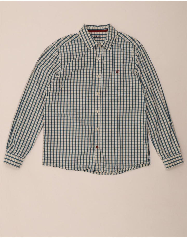 White Stuff Herre Classic Fit skjorte medium blå ternet bomuld