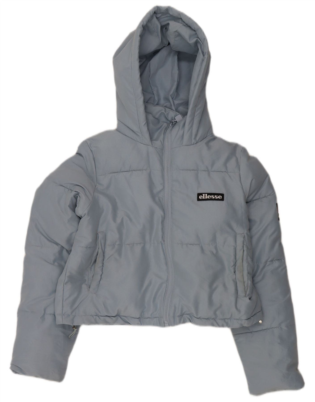 ELLESSE Womens Oversized Graphic Hooded Padded Jacket UK 12 Medium Blue