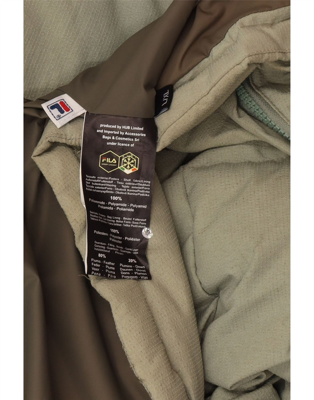 Fila Herre Polstret Gilet UK 40 Stor Grøn Polyamid