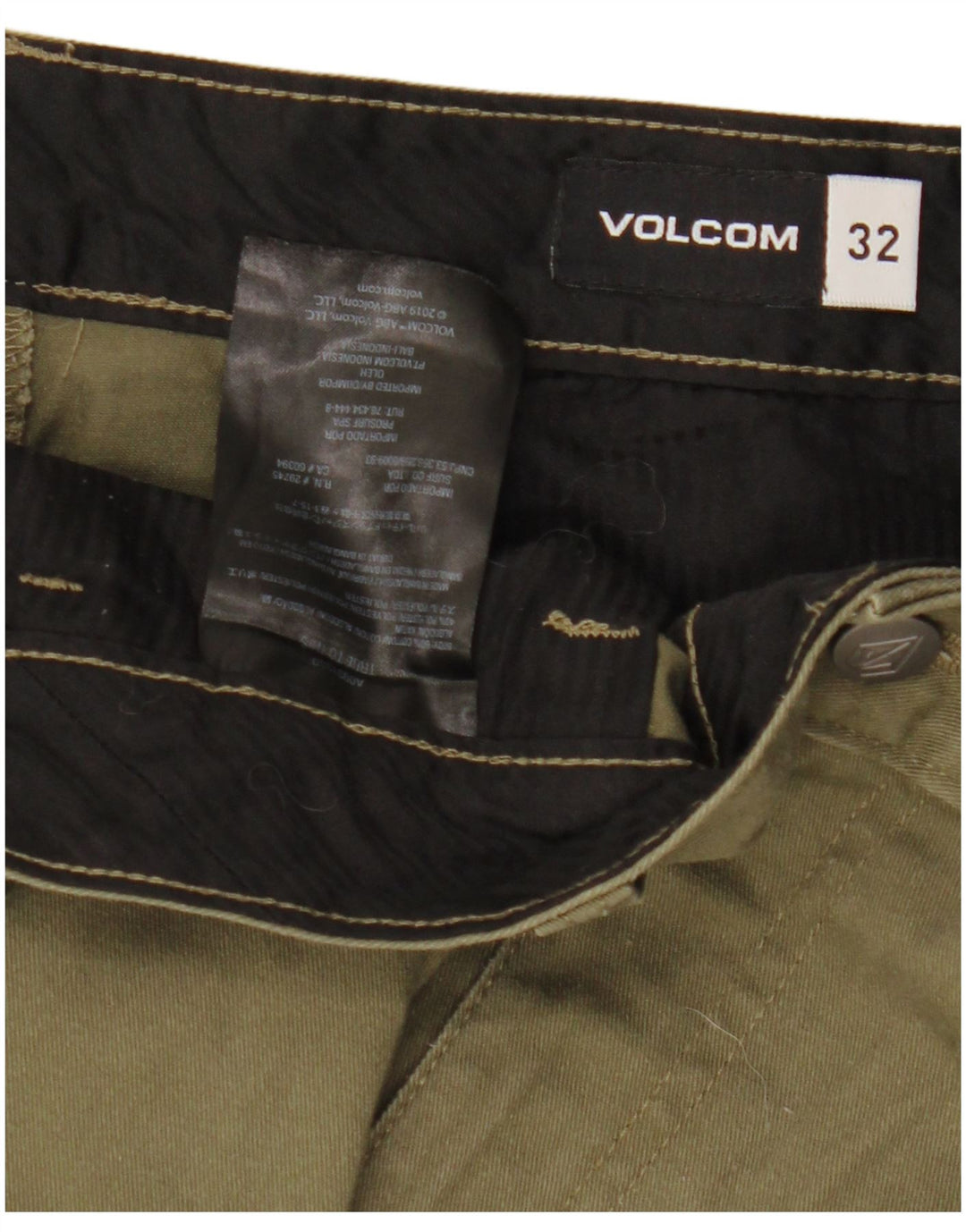 VOLCOM Chino Shorts til mænd W32 Medium Khaki Polyester
