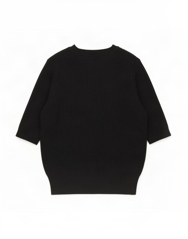 Marks & Spencer Womens Short Sleeve Crop Blouse Top UK 12 Medium Black