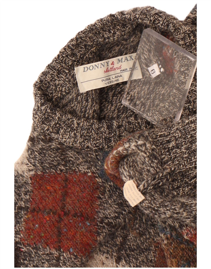 Donny & Max Herre Crew Neck trøje Sweater Large Grey Argyle/Diamond Wool