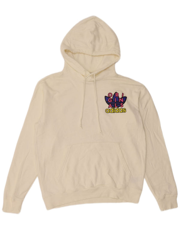 Adidas Grafisk hættetrøje til mænd Medium hvid bomuld