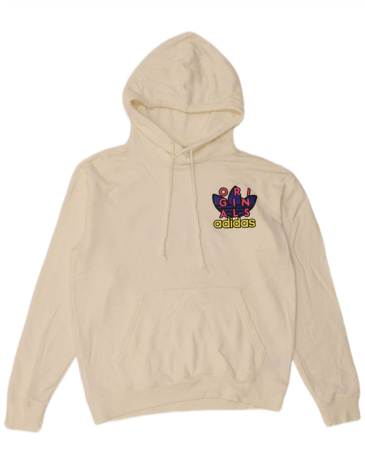 Adidas Grafisk hættetrøje til mænd Medium hvid bomuld