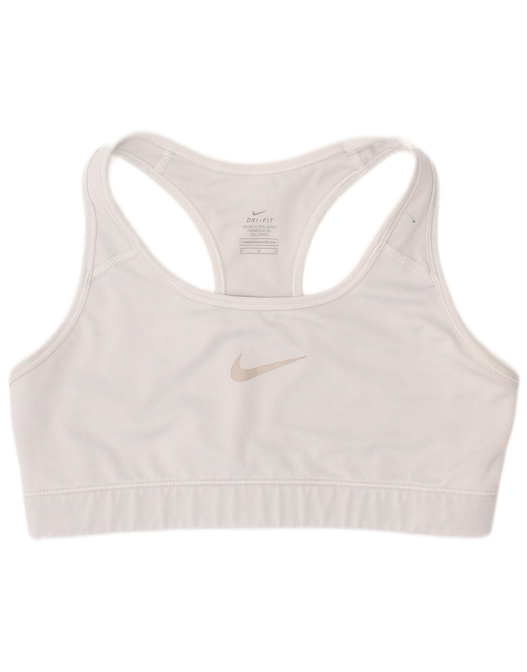 Nike Dame Dri Fit Graphic Sports BH Top Medium White Sports