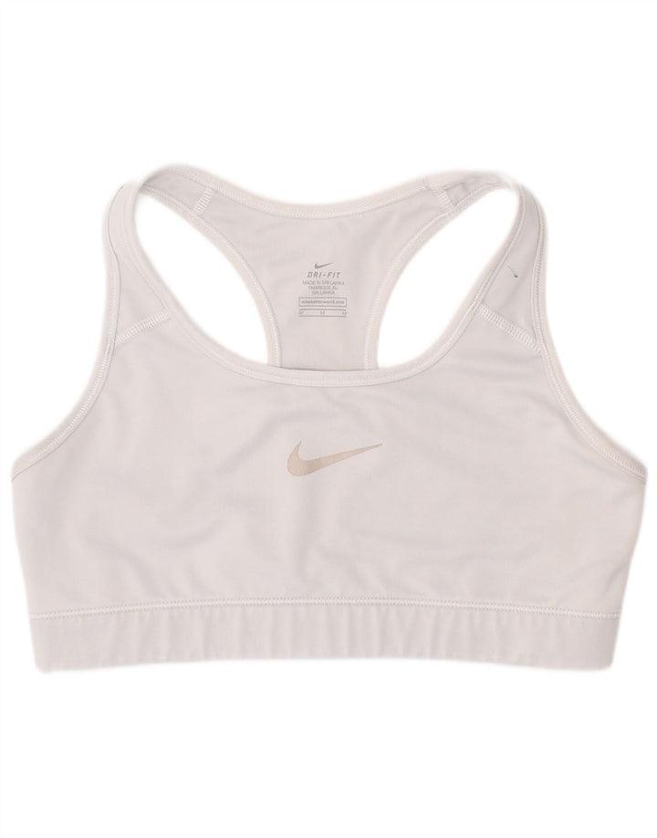 Nike Dame Dri Fit Graphic Sports BH Top Medium White Sports