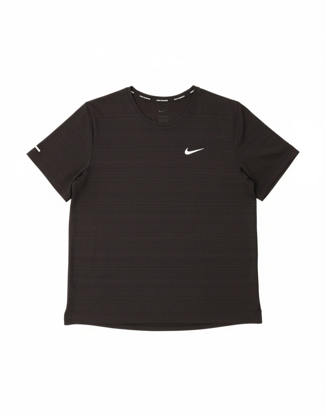 NIKE Mens Dri Fit T-Shirt Top Large Black Striped Polyester